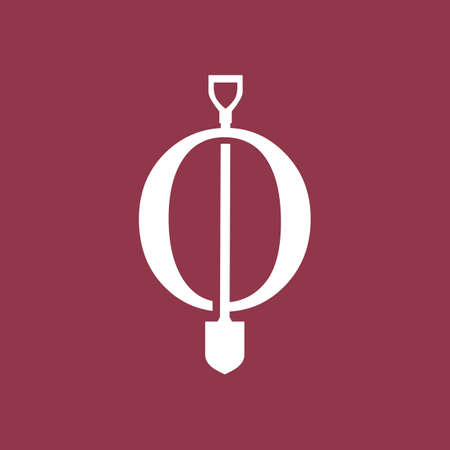 o letter shovel spade logo vector icon illustrationのイラスト素材