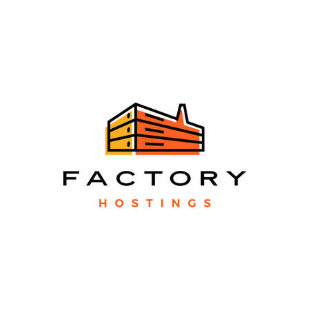 factory hosting server cloud data storage logo vector icon illustrationのイラスト素材