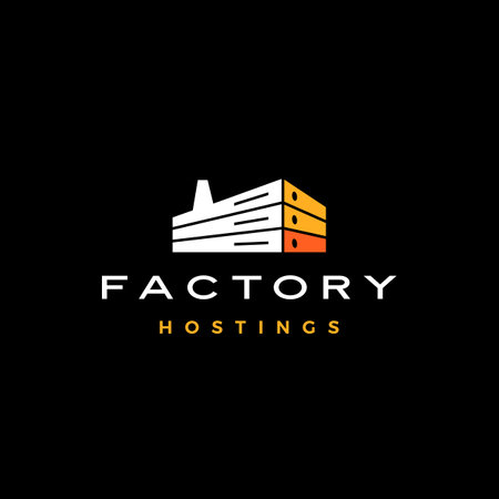 factory hosting server cloud data storage logo vector icon illustrationのイラスト素材