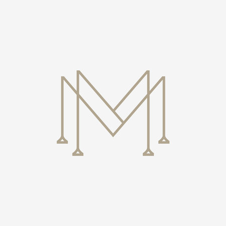 MM lettermark monogram logo vectorのイラスト素材