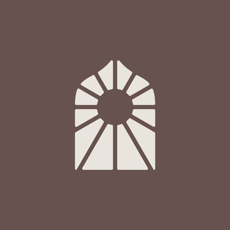 mihrab sun mahrab niche arch logo vector icon illustrationのイラスト素材