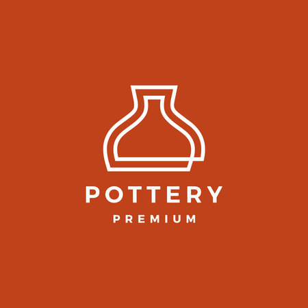 Pottery outline Logo Vector Icon Illustrationのイラスト素材