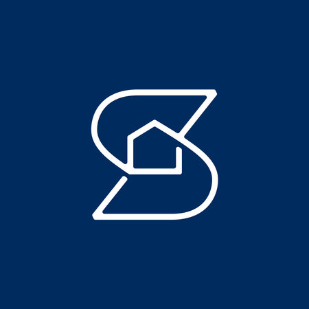 s letter house outline logo vector icon illustrationのイラスト素材