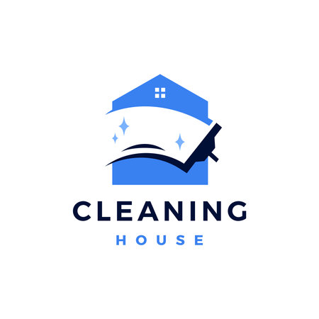 House Home Clean Cleaning Service Logo Vector icon illustrationのイラスト素材