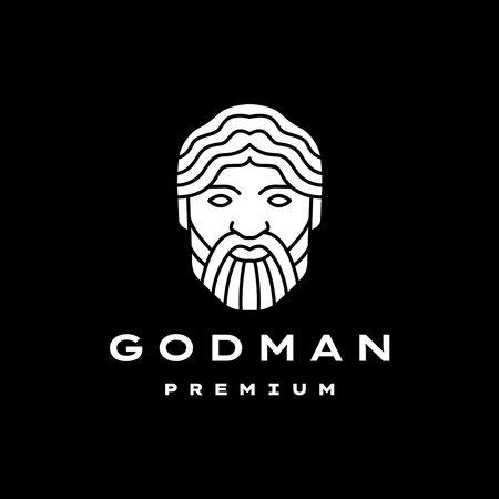 Bearded Man God Greek Logo Vector Icon Illustrationのイラスト素材