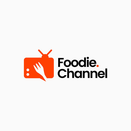 fork food channel television tv culinary review logo vector icon illustrationのイラスト素材