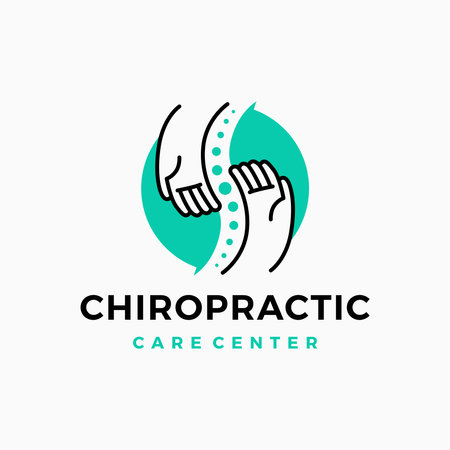 hand chiropractic chiropractor spine care logo vector icon illustrationのイラスト素材