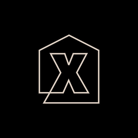 x Letter House Monogram Home mortgage architect architecture logo vector icon illustrationのイラスト素材