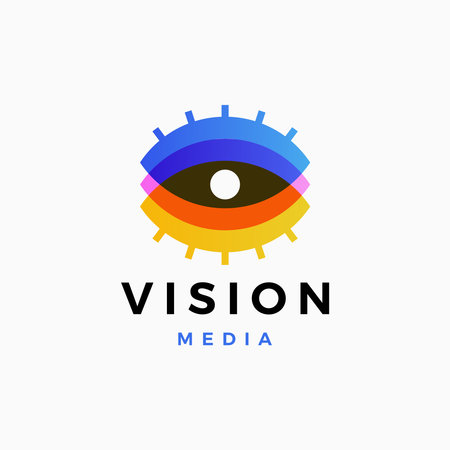 eye vision colorful gradient logo vector icon illustrationのイラスト素材