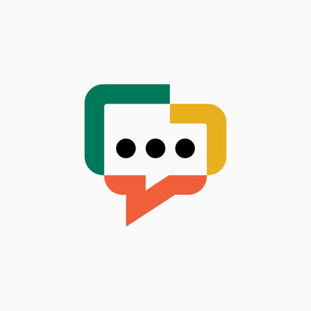 People Talk Chat Bubble Social Diversity Colorful Logo Vector icon illustrationのイラスト素材