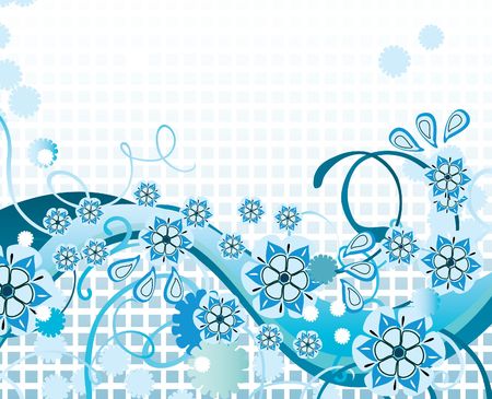 Beautiful blue floral backgroundのイラスト素材