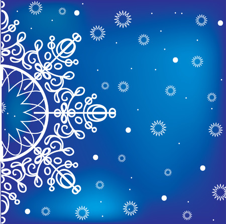 Blue winter background with snowflakeのイラスト素材