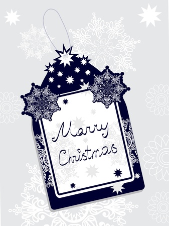 Christmas Sale Tag with snowflakesの写真素材