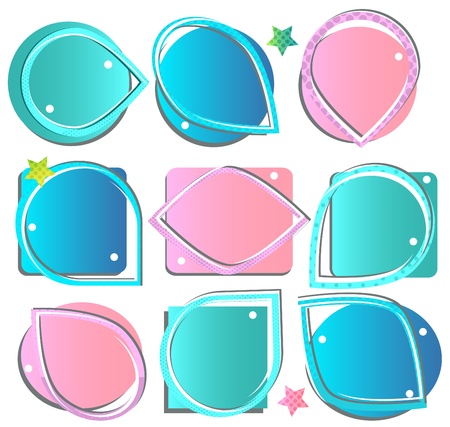 Cute Speech bubbles set over whiteのイラスト素材