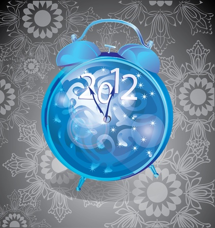 Elegant New Year background with clock over dark backgroundのイラスト素材