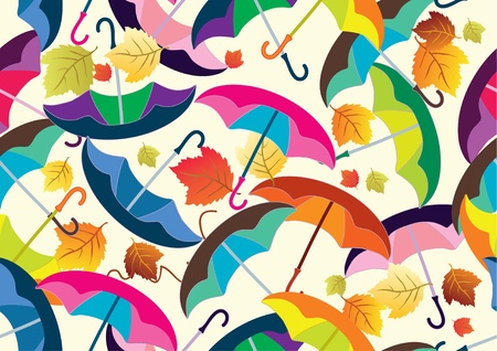 seamless pattern with colorful umbrellas, beautiful illustrationのイラスト素材