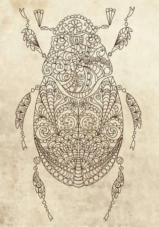 Retro bug, illustrationのイラスト素材