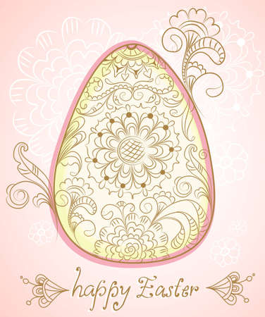 easter egg with floral ornament,beautiful cardのイラスト素材