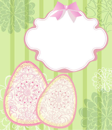 easter eggs with floral elements, beautiful card, illustrationのイラスト素材