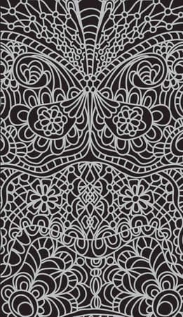 Hand Drawn floral background, illustrationのイラスト素材