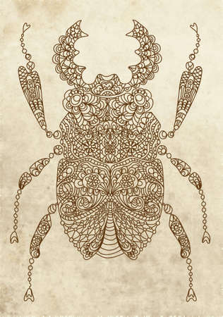 Retro bug,beautiful ornamental illustrationのイラスト素材