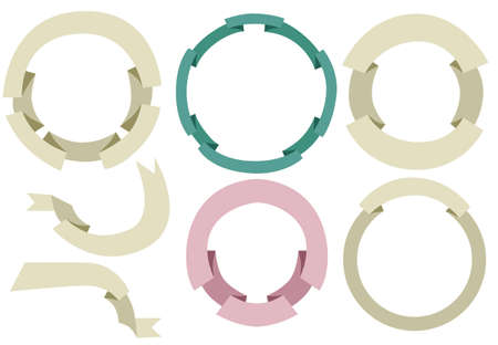 Collection of ribbon Labels with place for text, illustrationのイラスト素材