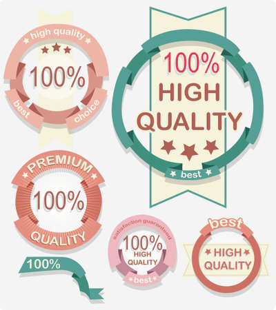 beautiful High Quality Labels Collection, illustrationのイラスト素材