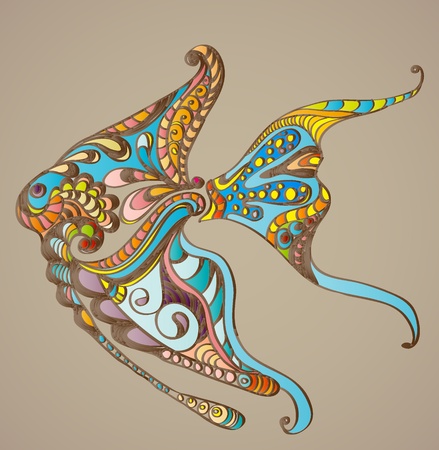 Abstract colorful fish background, beautiful illustrationのイラスト素材