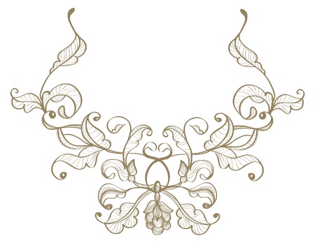 Vintage floral ornament, retro illustrationのイラスト素材