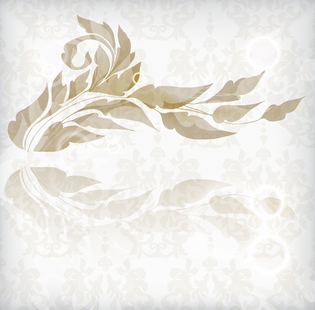 vintage card with floral ornament with flower for retro design, illustrationのイラスト素材
