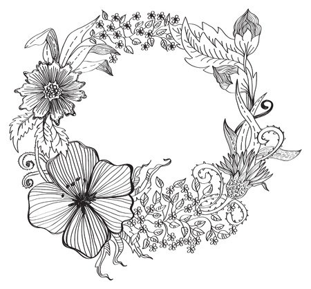 Romantic flower background for design, hand-drawing illustrationのイラスト素材