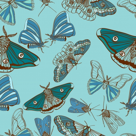 Seamless background with moth, for design, illustrationのイラスト素材