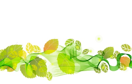 abstract background with fresh green leaves and wave, illustration for your designのイラスト素材