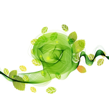 abstract background with fresh green leaves and wave, illustration for your designのイラスト素材