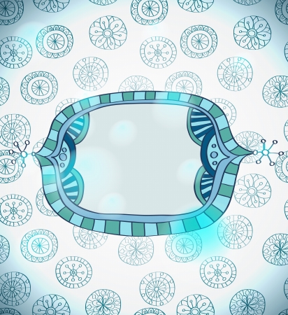 blue christmas snowflake background with labelのイラスト素材