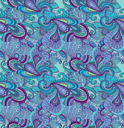 Doodle seamless color floral background, illustration for your designのイラスト素材