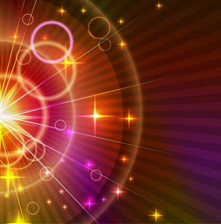 Abstract light orange and violet Background with stars and circlesのイラスト素材