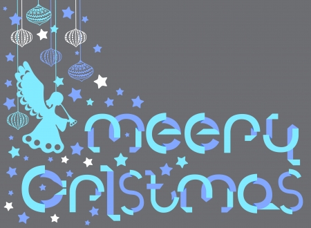 Merry Christmas card with letters in origami styleのイラスト素材