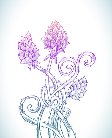 Beautiful floral prickle background for holiday designのイラスト素材