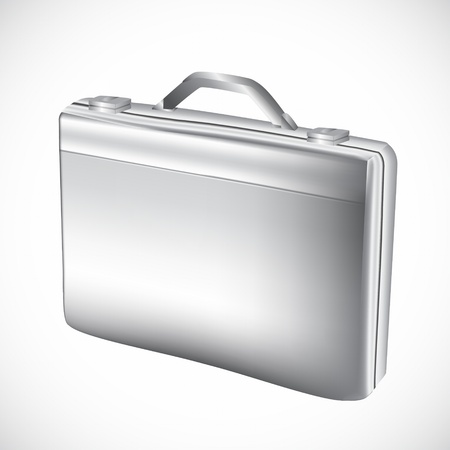 silver briefcase over white background, object for business designのイラスト素材