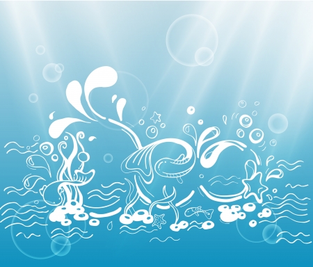 Stylish word - Sea for designのイラスト素材