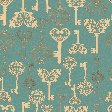 Seamless retro Keys Background for your design or scrapbookのイラスト素材