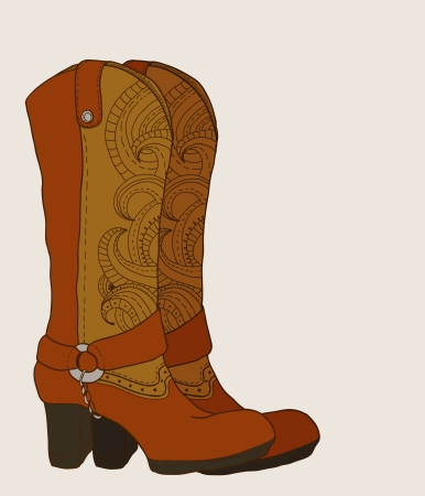 Cowboy Boots illustrationのイラスト素材