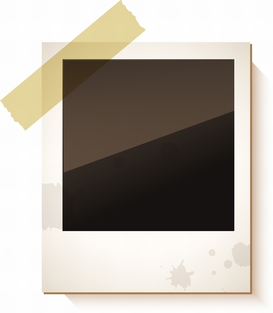 Old photo frame isolated on white background. Vector illustrationのイラスト素材