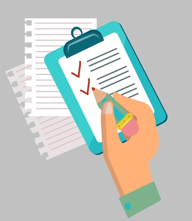 Flat design concept icons of have to do list, good for web and mobile services and apps design, seo, social media or internet advertising.のイラスト素材