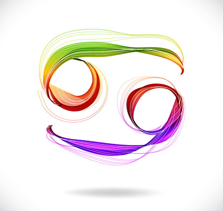 Horoscope: abstract color sign of the zodiac - Cancer illustrationのイラスト素材