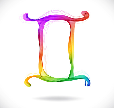 Horoscope: abstract color sign of the zodiac -Gemini illustrationのイラスト素材