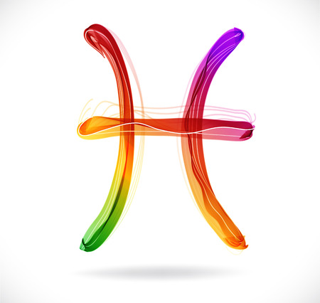 Horoscope: abstract color sign of the zodiac - pieces illustrationのイラスト素材