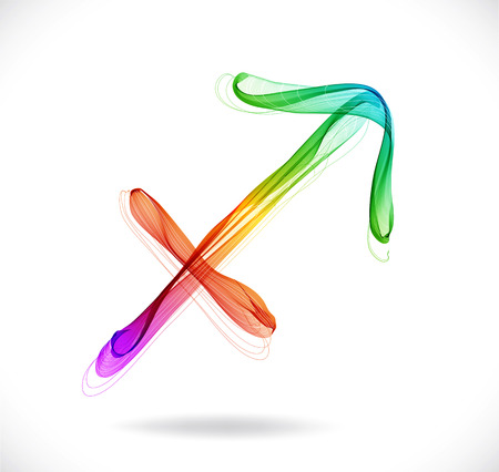 Horoscope: abstract color sign of the zodiac - Sagittarius illustrationのイラスト素材