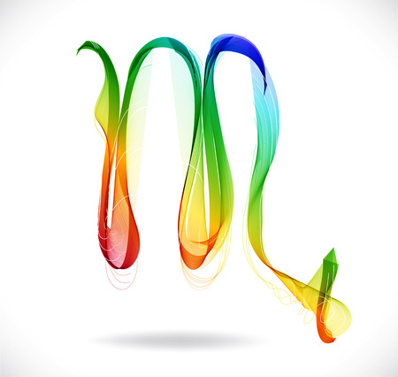 Horoscope: abstract color sign of the zodiac - Scorpio illustrationのイラスト素材